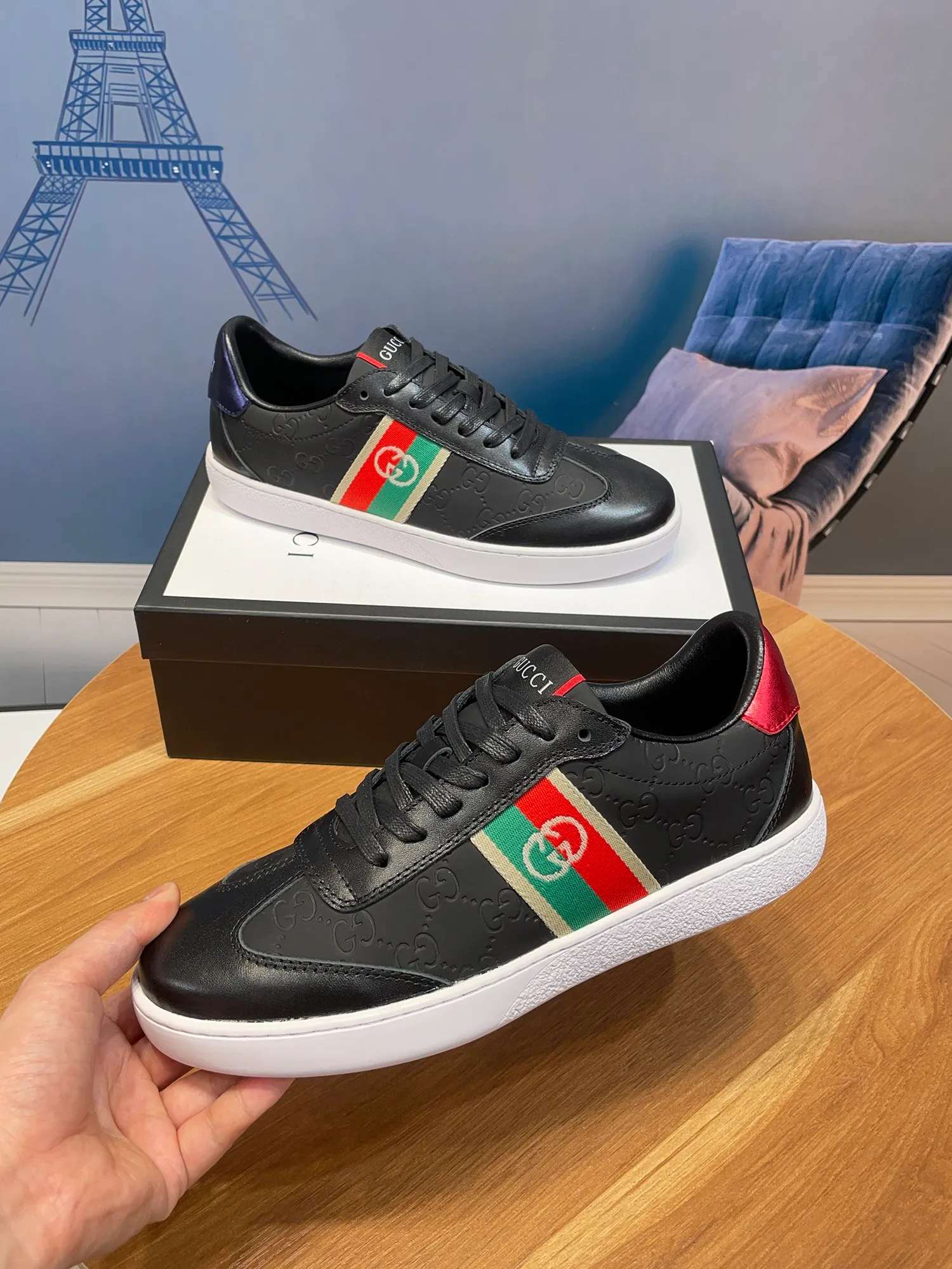 Factory price: 400💰New model is here again! [Gucci Sports Men's Shoes] Gucci fashionable casual men's shoes🇨🇳Original 1:1 mold, new model debuts first💯Not high-profile but avant-garde, simple, low-key and fashionable, super versatile style🌿Made of first-layer cowhide➕Sheepskin lining🎋The version is comfortable on the feet, first-class workmanship🍍Size 38-44, (customized 45)